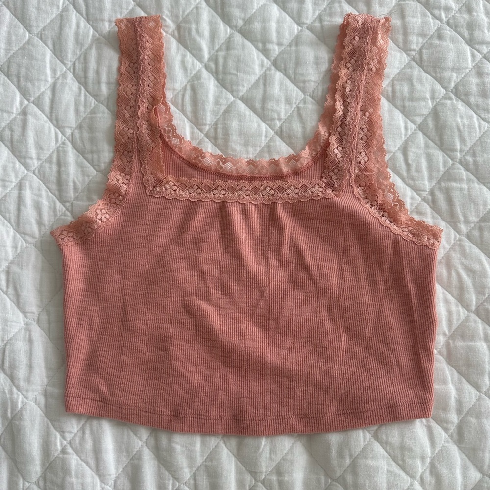 Aeropostale Pink/Coral Lace Trim Tank